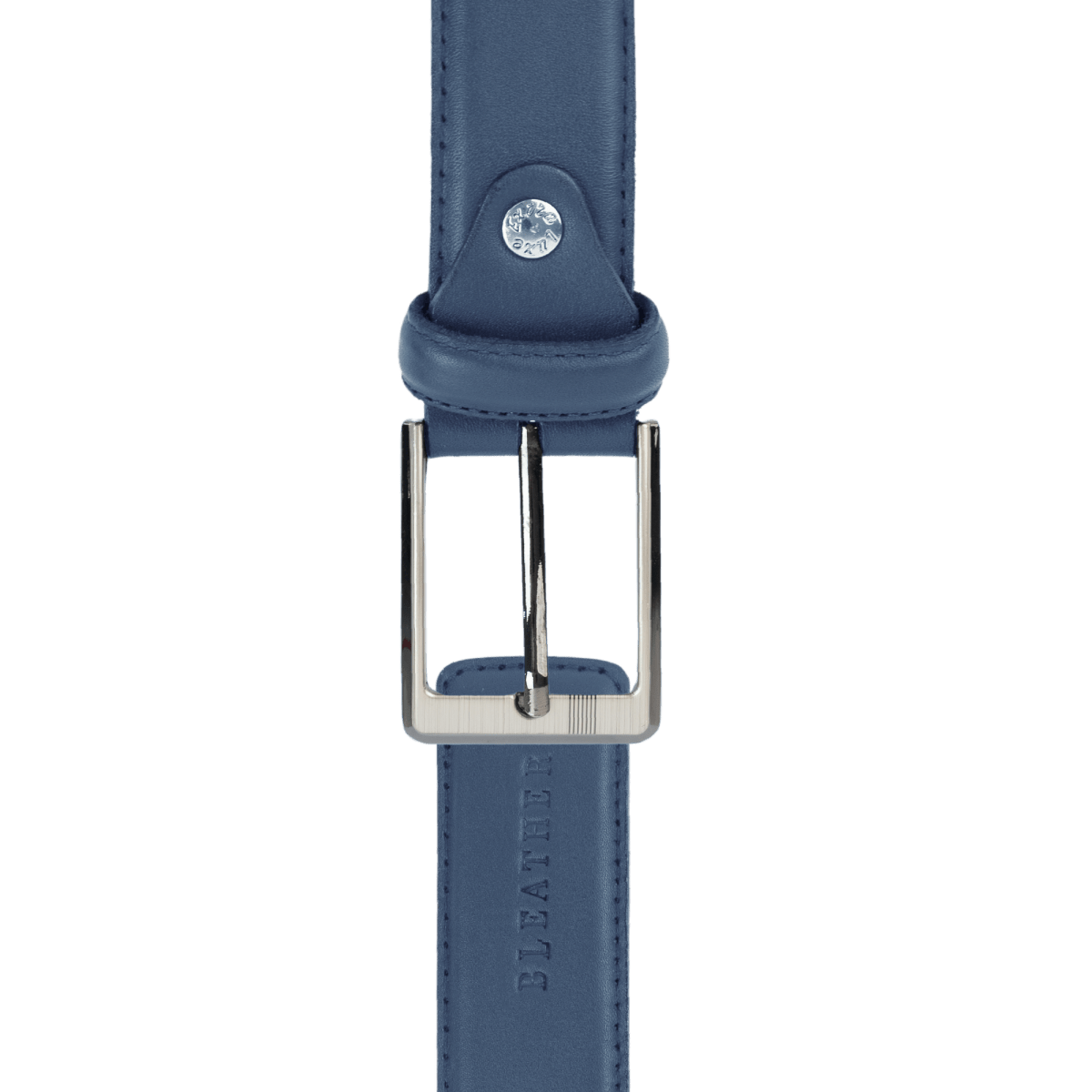 Ceinture Homme Kiton - Cuir Et Daim Bleu Marine, Taille 105cm (42) - Logo Argenté - Occasion Très Bon état