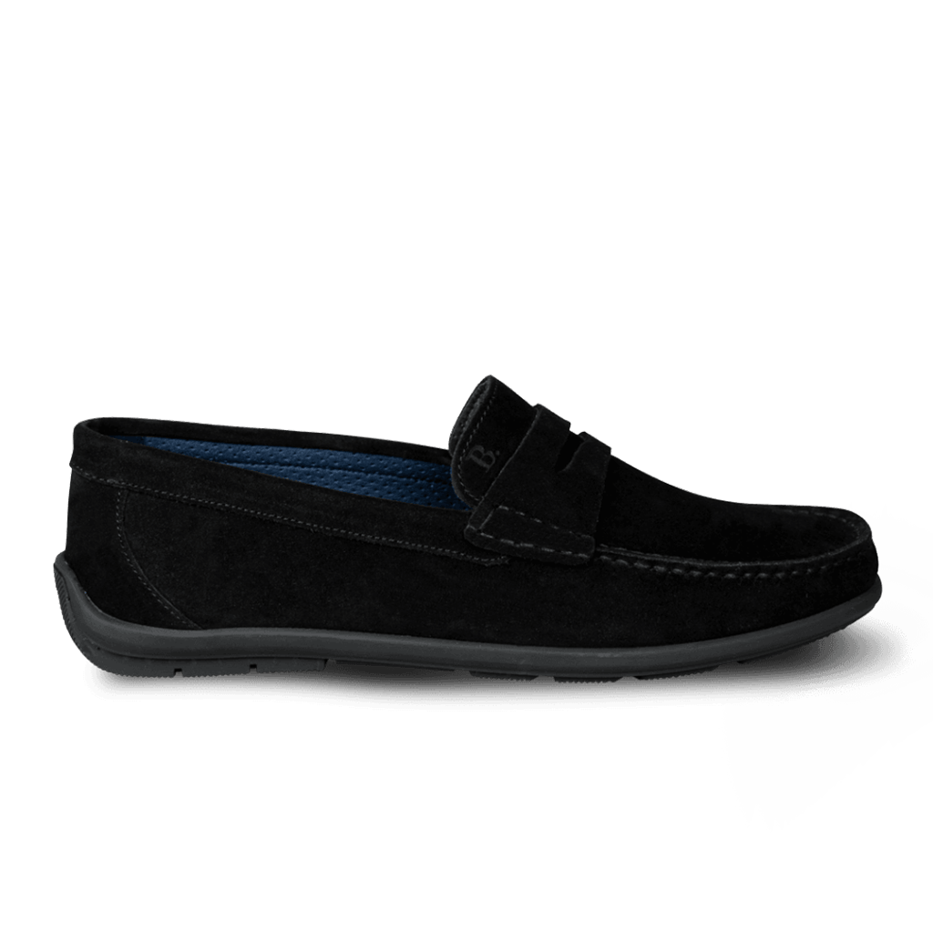 Denver: Mocassin Homme Daim Noir Bleather UK – - Main Image