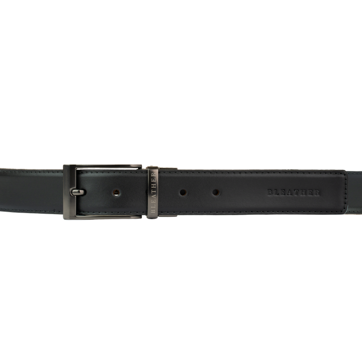 C90-Ceinture Homme - Cuir Noir/Tabac