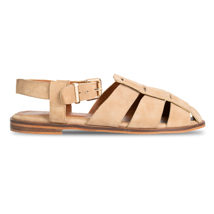 Nelly : Sandales Femme - Daim Beige