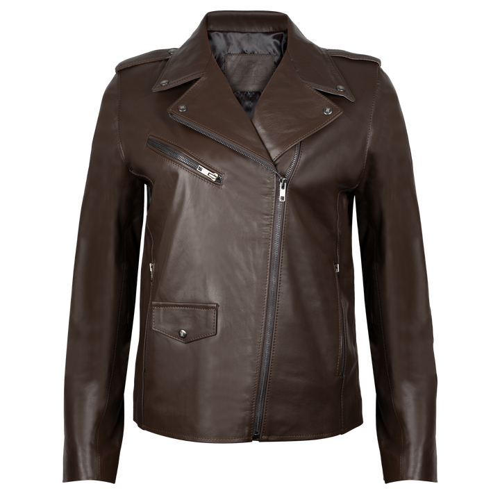 Roxie: Jacket Femme - Cuir Marron