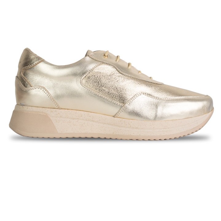 Lucy : Sneakers Femme - Cuir doré