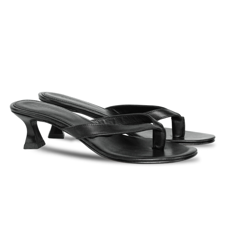 Celestine : Sandales Femme - Cuir Noir