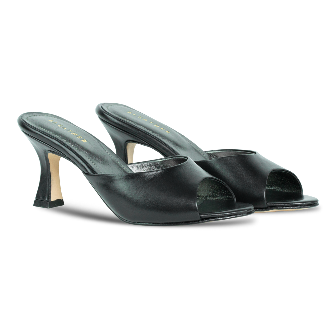 Olga : Sandales Femme - Cuir Noir
