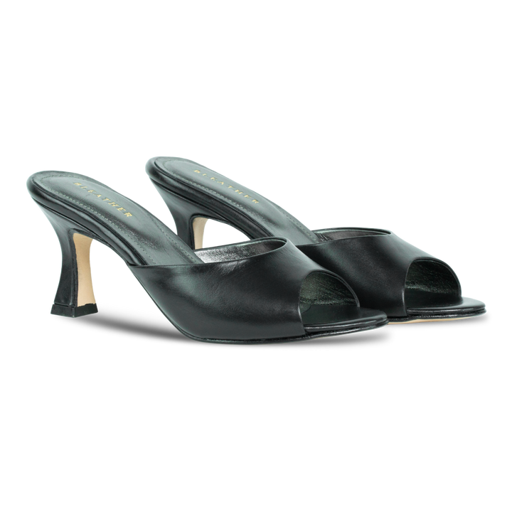 Olga : Sandales Femme - Cuir Noir