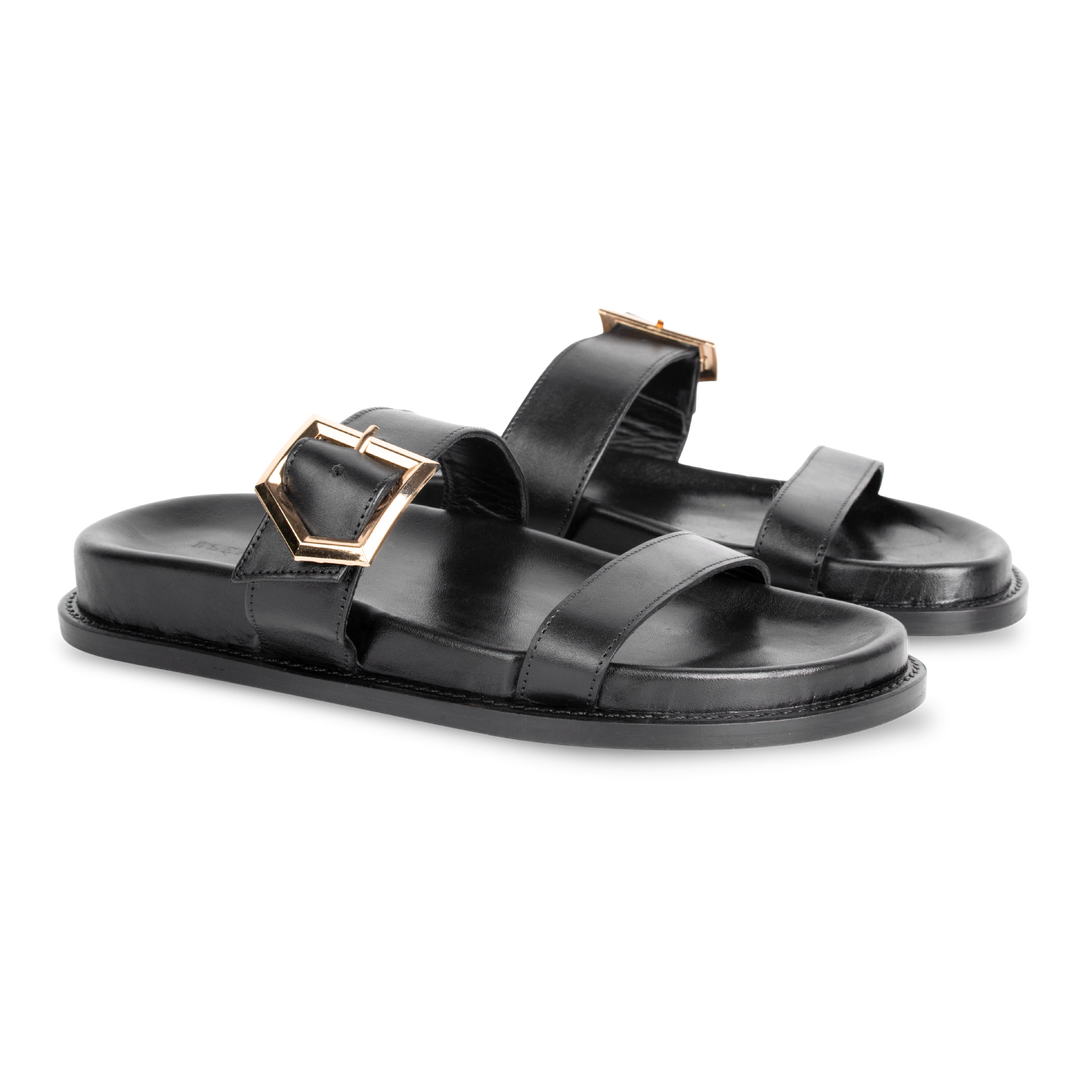 Penelope : Sandales Femme - Cuir Noir