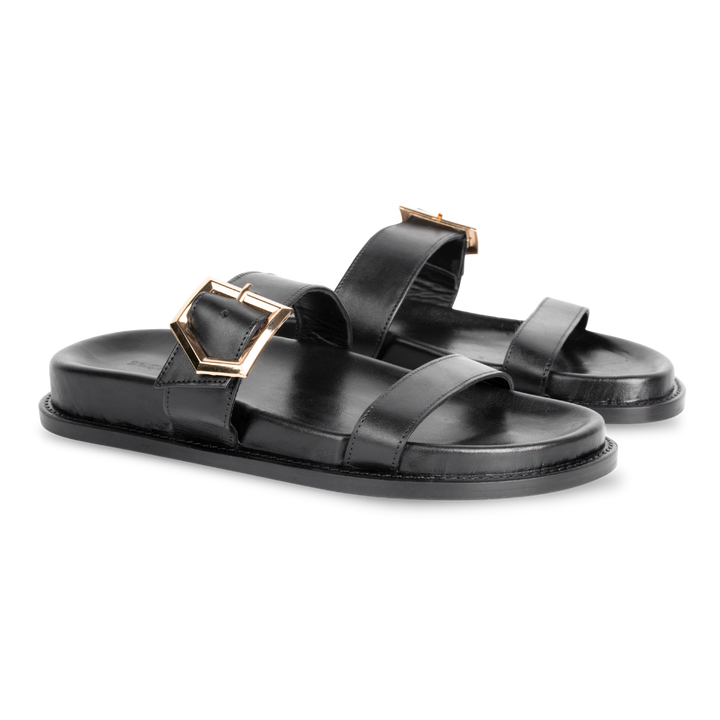Penelope : Sandales Femme - Cuir Noir