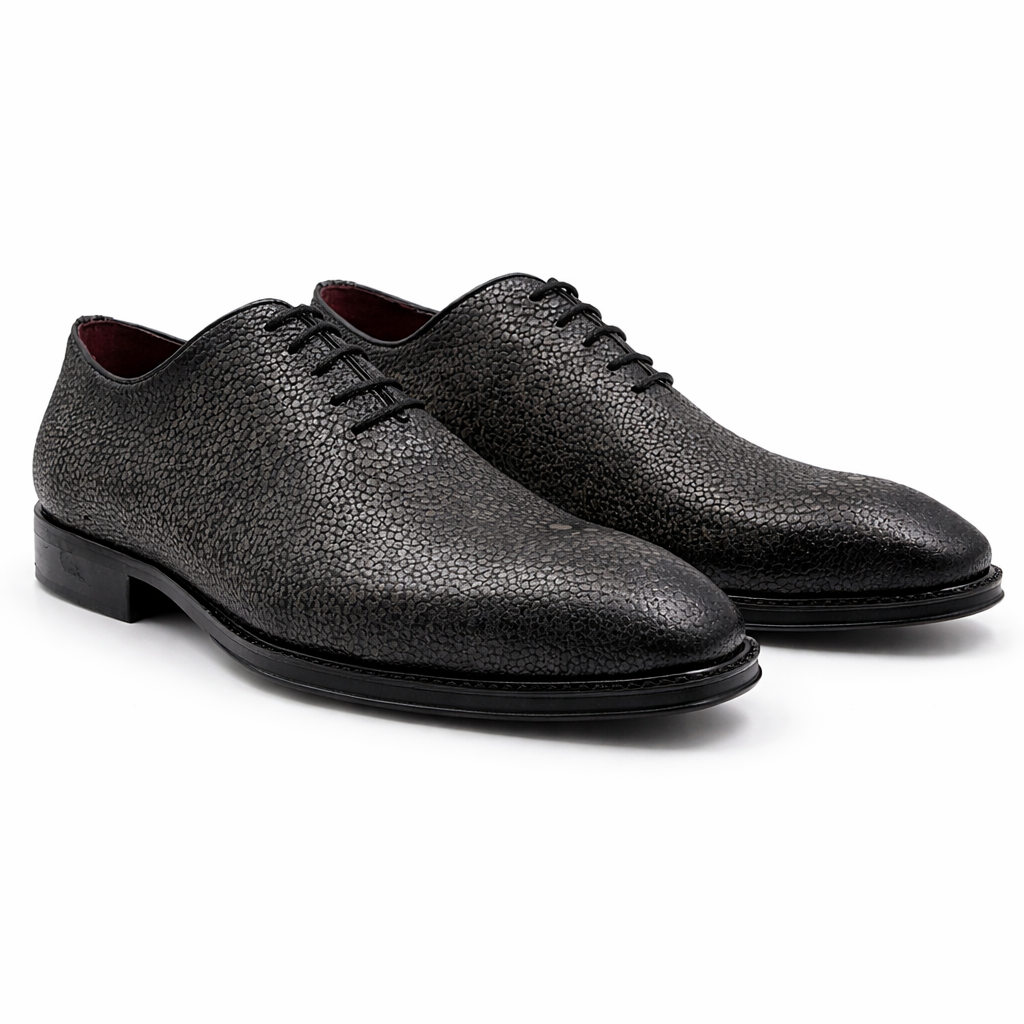 James: Richelieu Homme - Cuir Noir Graphite