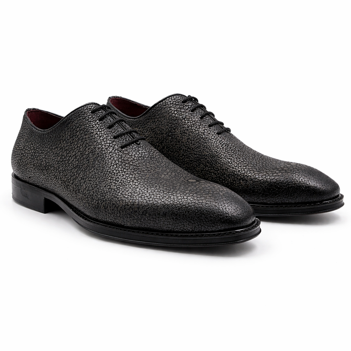 James: Richelieu Homme - Cuir Noir Graphite
