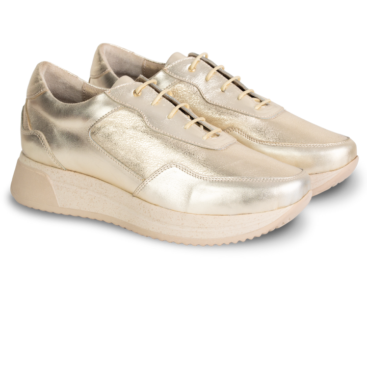 Lucy : Sneakers Femme - Cuir doré