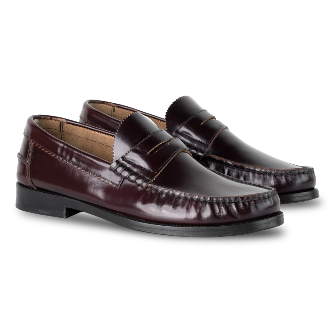 Wallas : Mocassin Homme - Cuir Bordeaux