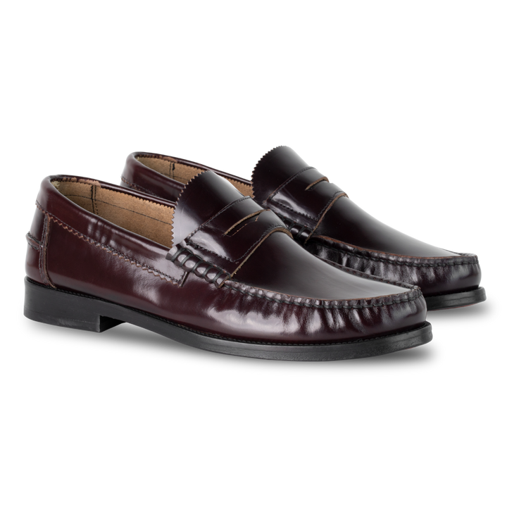 Wallas : Mocassin Homme - Cuir Bordeaux