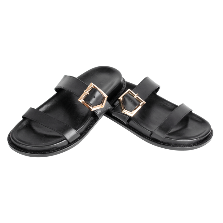 Penelope : Sandales Femme - Cuir Noir