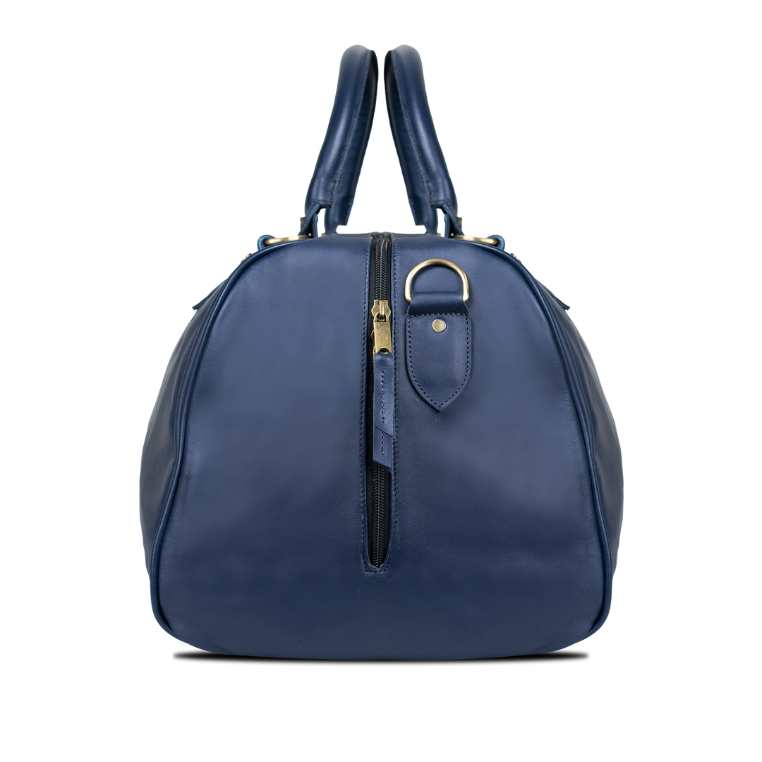 TheAristocrat: Sac de Voyage - Cuir Bleu - Bleather Maroc