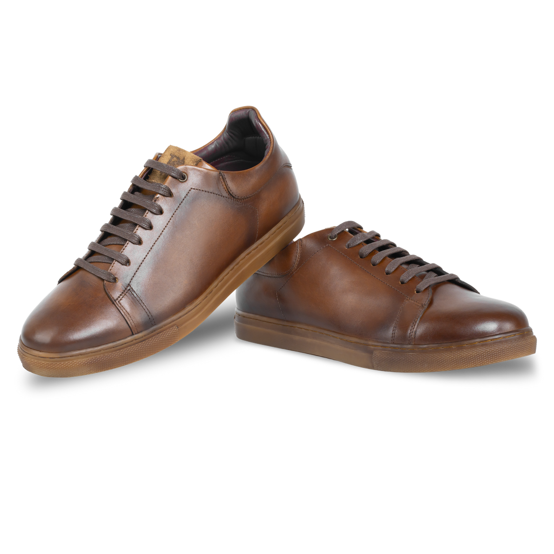 Stanley : Sneakers Homme - Cuir Tabac