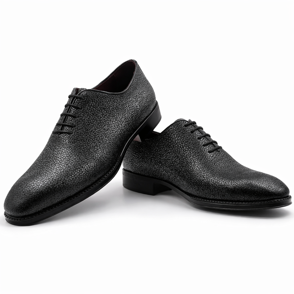 James: Richelieu Homme - Cuir Noir Graphite