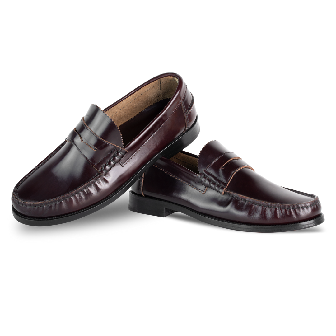 Wallas : Mocassin Homme - Cuir Bordeaux