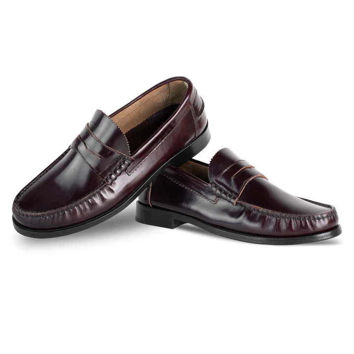 Wallas : Mocassin Homme - Cuir Bordeaux