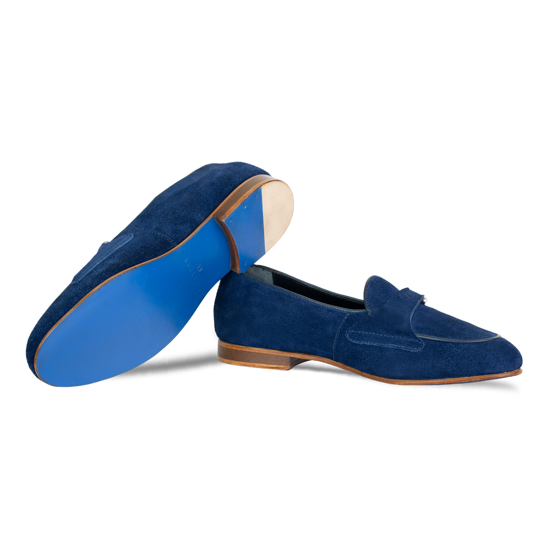 Francis: Mocassin Homme - Daim Bleu