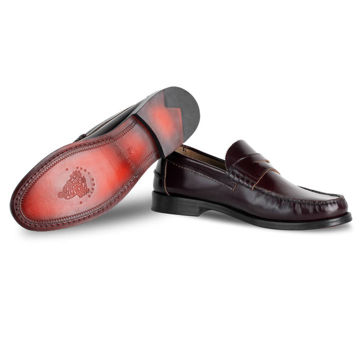 Wallas : Mocassin Homme - Cuir Bordeaux