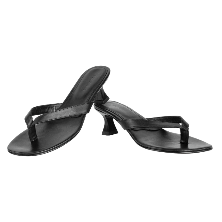 Celestine : Sandales Femme - Cuir Noir