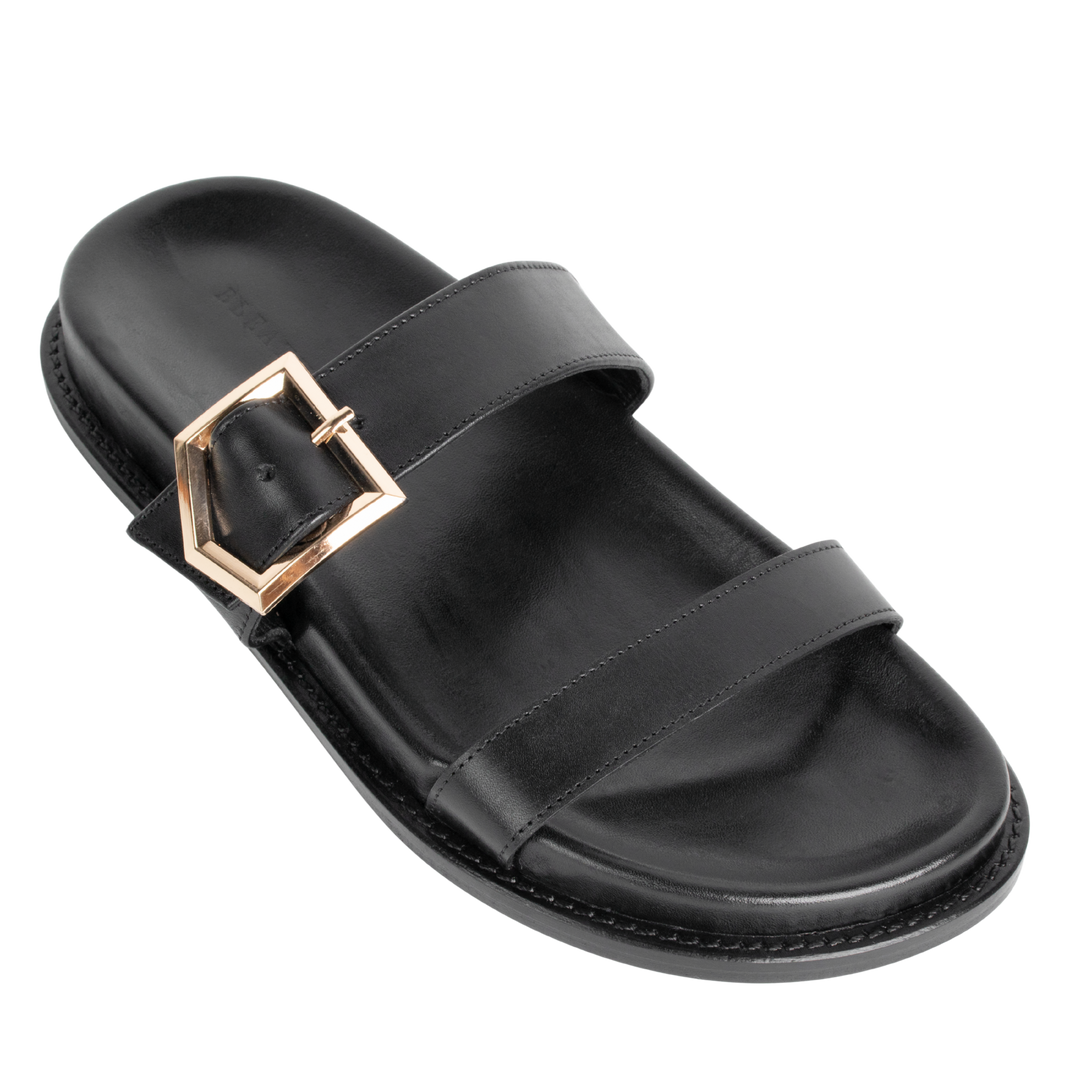 Penelope : Sandales Femme - Cuir Noir