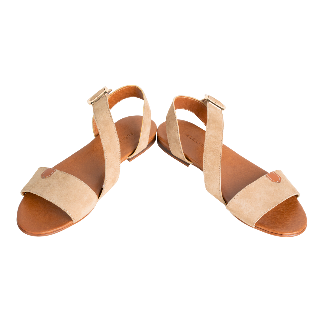 Kaya : Sandales Femme - Daim Beige