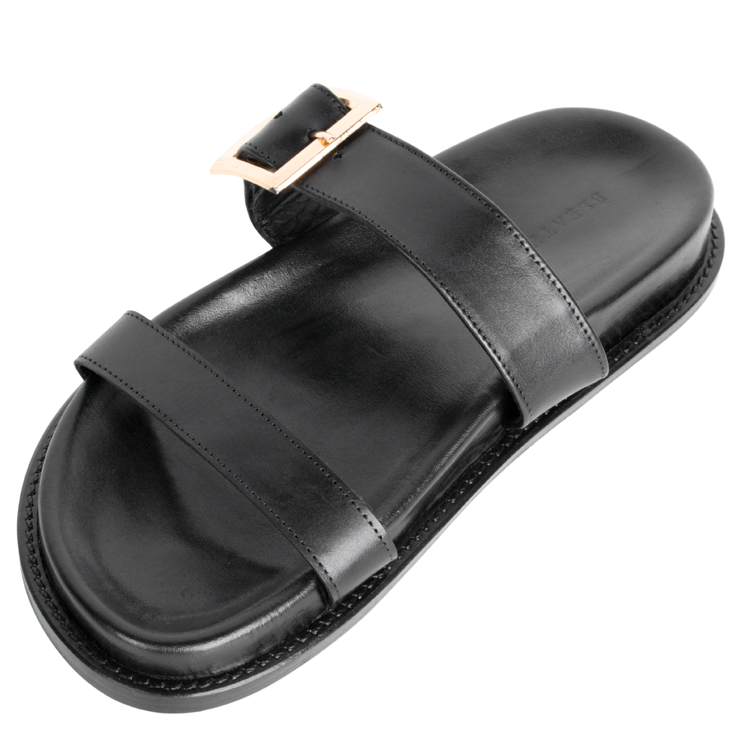 Penelope : Sandales Femme - Cuir Noir