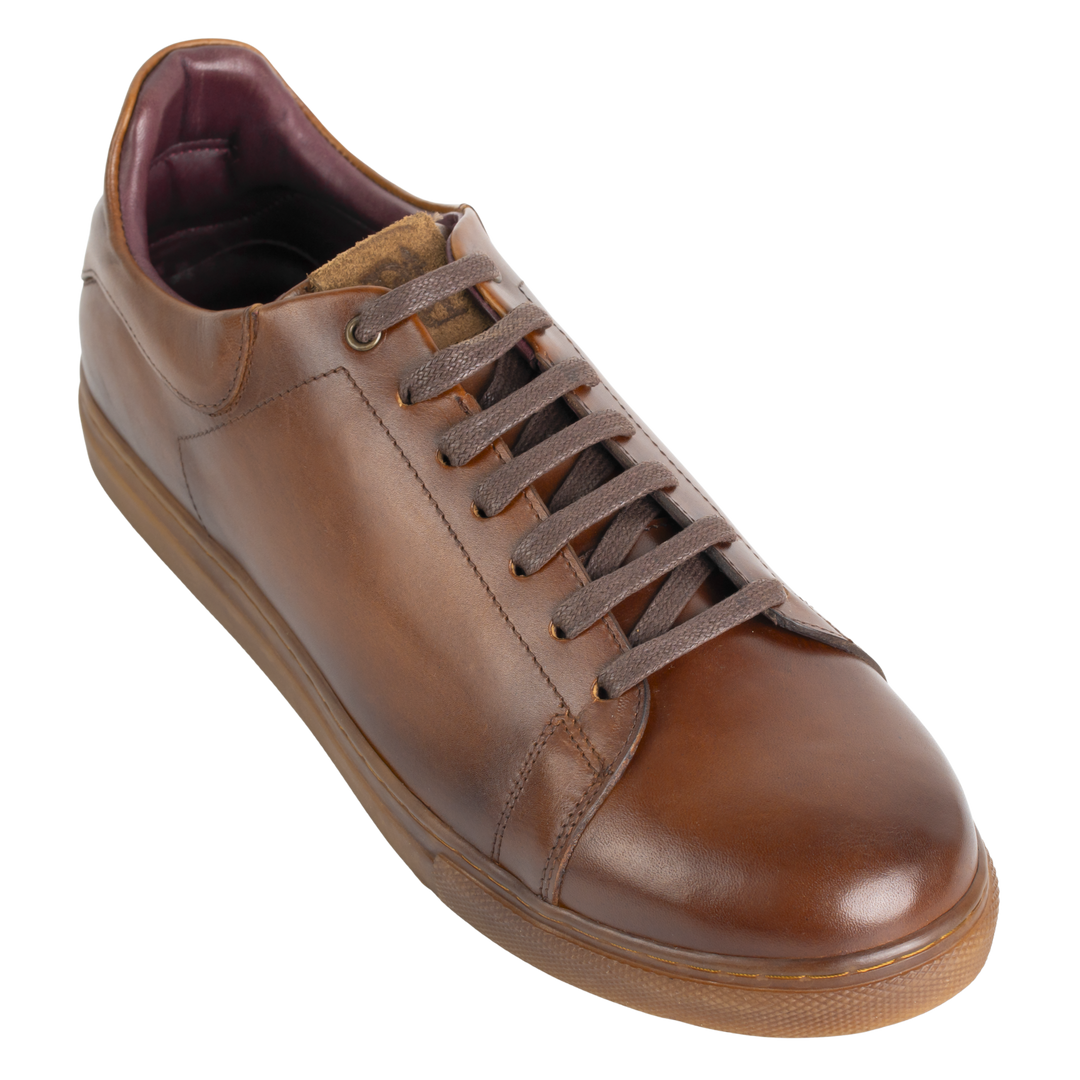 Stanley : Sneakers Homme - Cuir Tabac