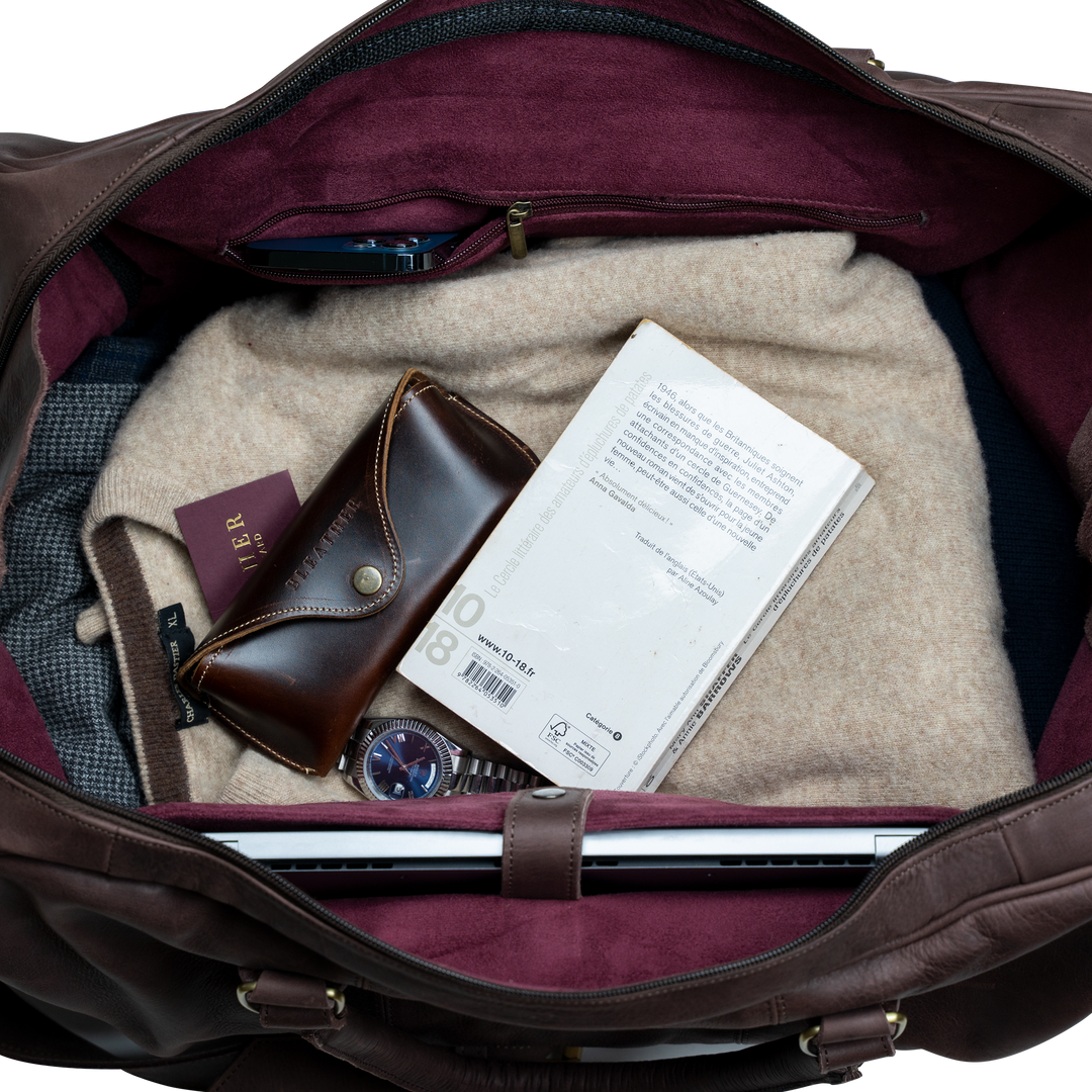 TheAristocrat: Sac de Voyage - Cuir Marron - Bleather Maroc