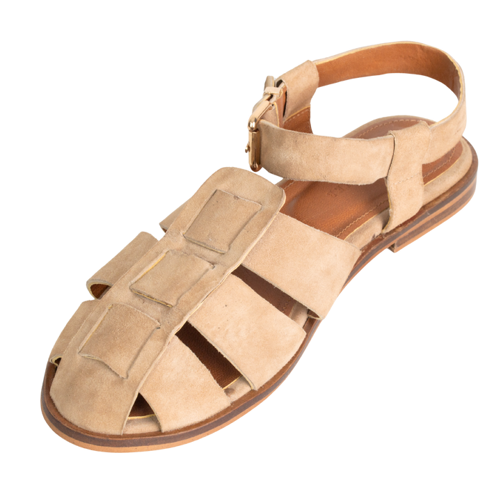 Nelly : Sandales Femme - Daim Beige