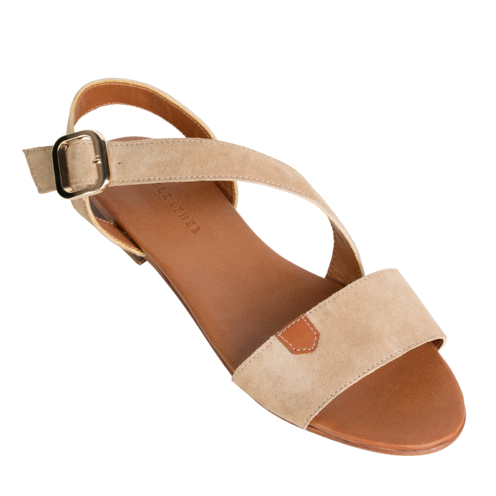 Kaya : Sandales Femme - Daim Beige