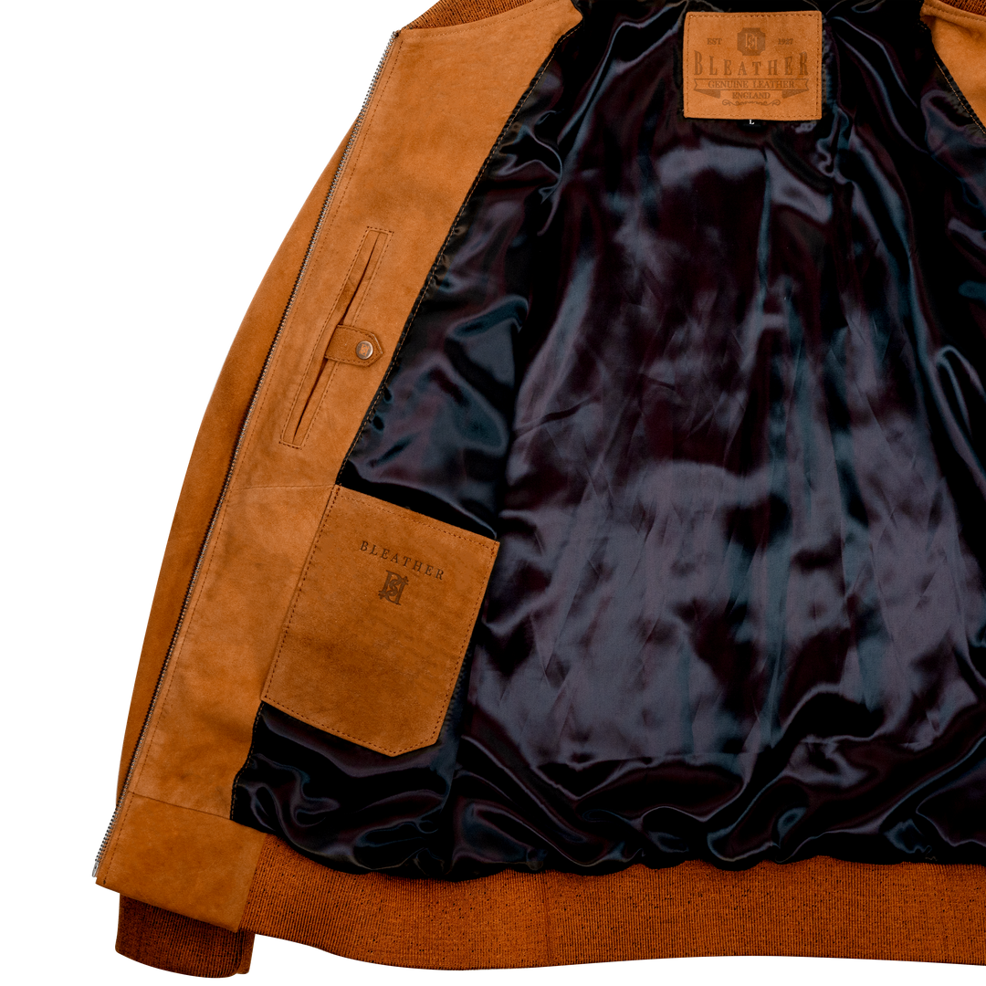 Bomber: Jacket Homme - daim tabac