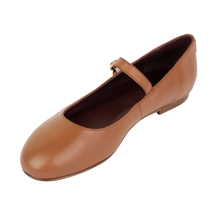 Marion : Ballerines Femme - Cuir Tabac