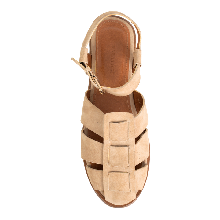 Nelly : Sandales Femme - Daim Beige