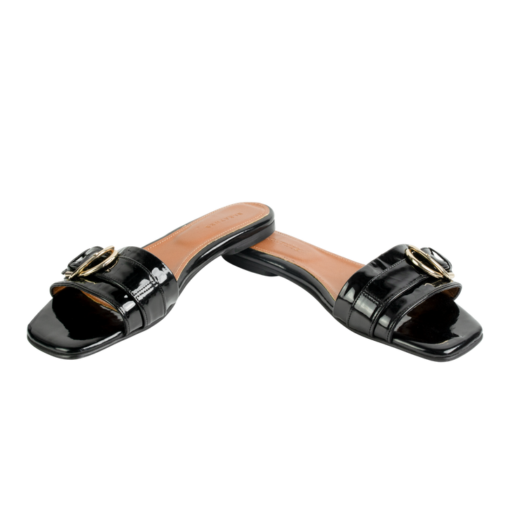Azure : Sandales Femme - Cuir Noir