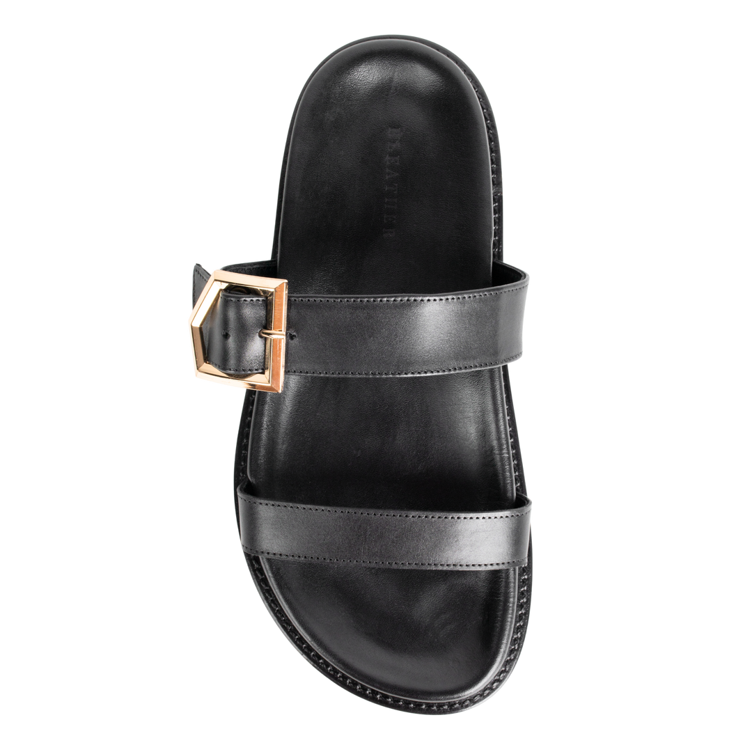 Penelope : Sandales Femme - Cuir Noir