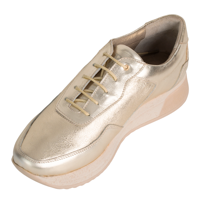 Lucy : Sneakers Femme - Cuir doré