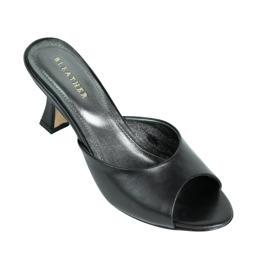 Olga : Sandales Femme - Cuir Noir