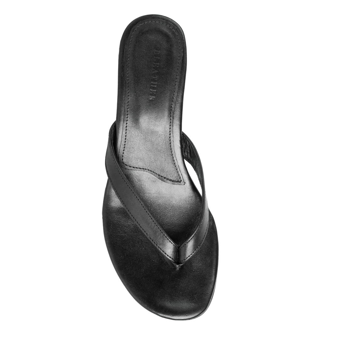 Celestine : Sandales Femme - Cuir Noir