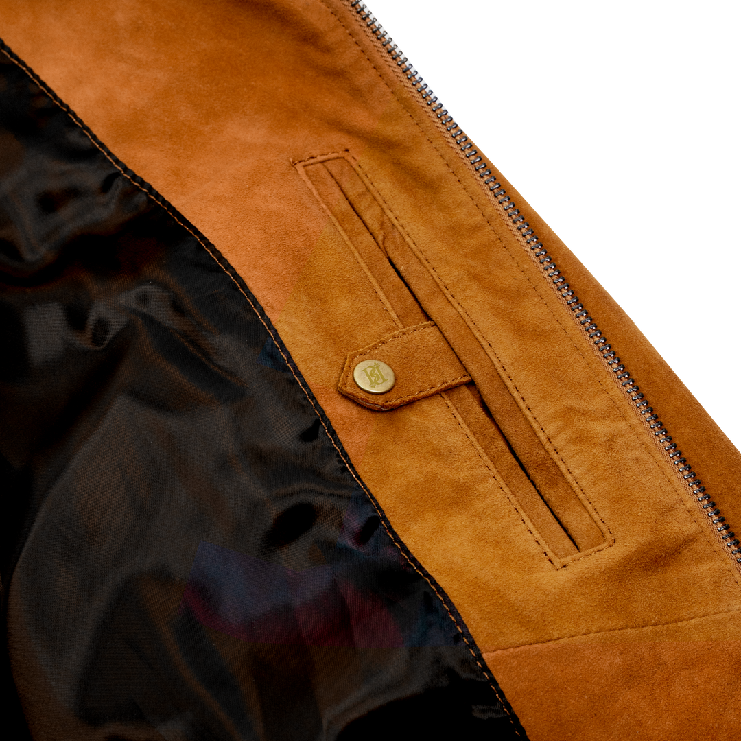 Bomber: Jacket Homme - daim tabac