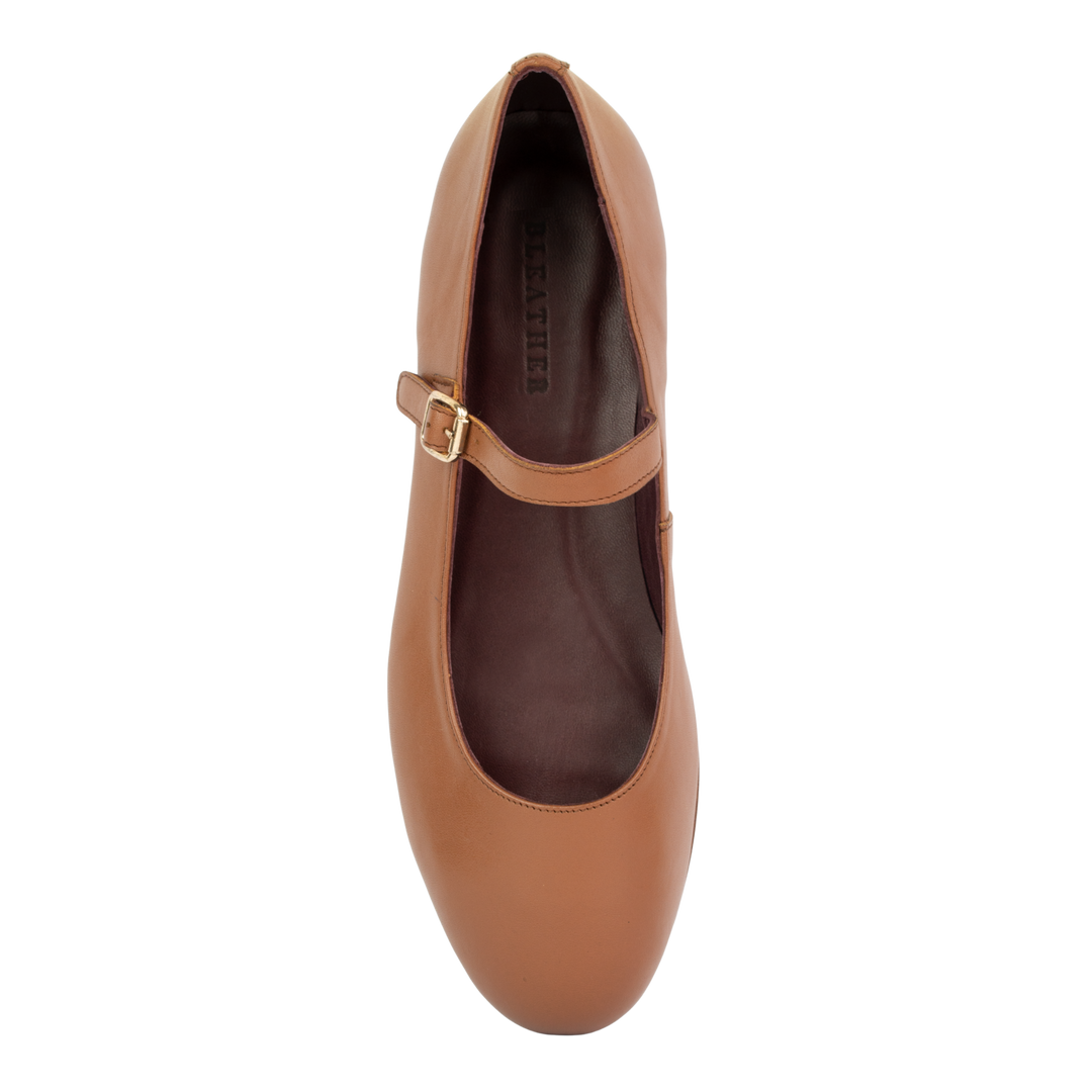 Marion : Ballerines Femme - Cuir Tabac