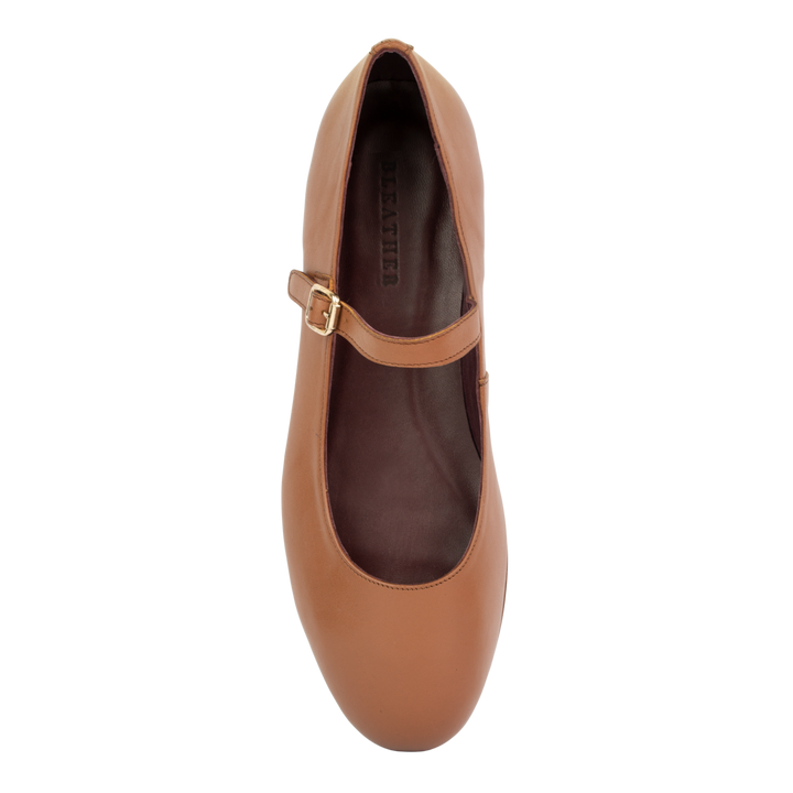 Marion : Ballerines Femme - Cuir Tabac