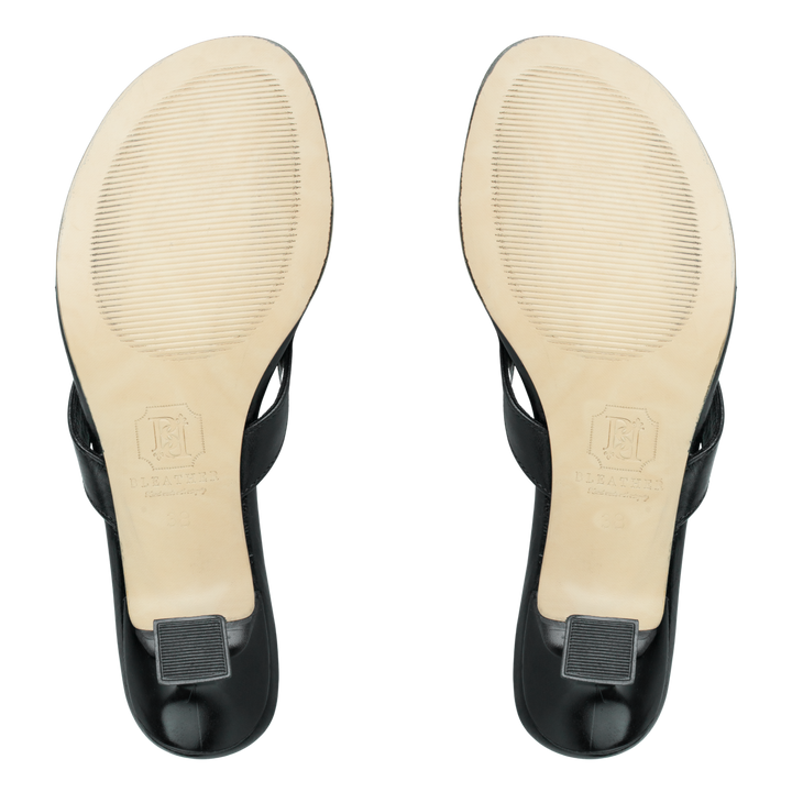 Celestine : Sandales Femme - Cuir Noir