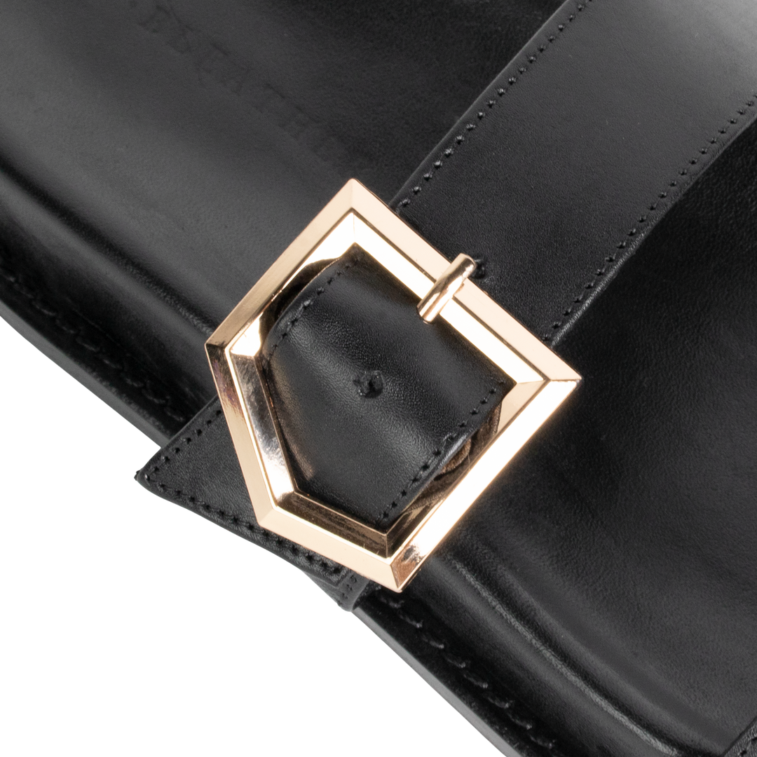 Penelope : Sandales Femme - Cuir Noir