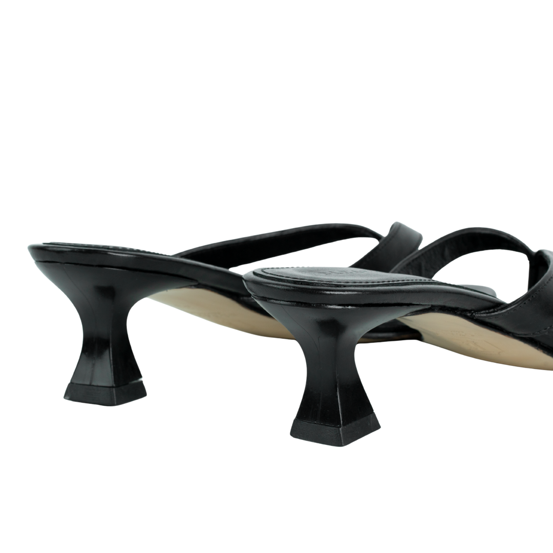 Celestine : Sandales Femme - Cuir Noir