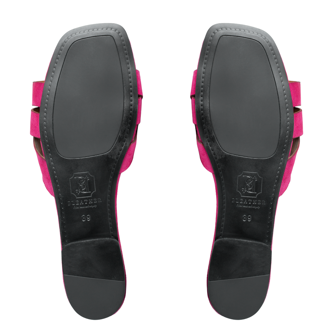 Ravella : Sandales Femme - Daim Fuchsia