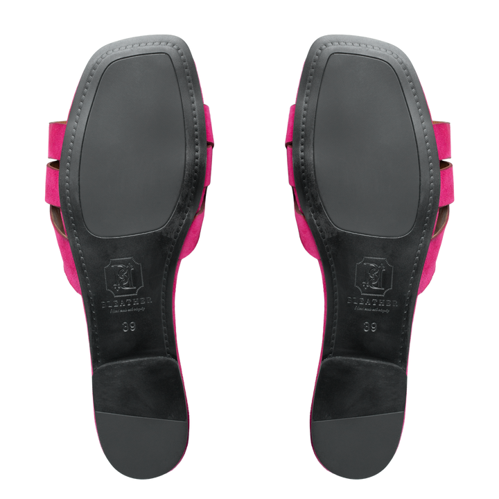 Ravella : Sandales Femme - Daim Fuchsia