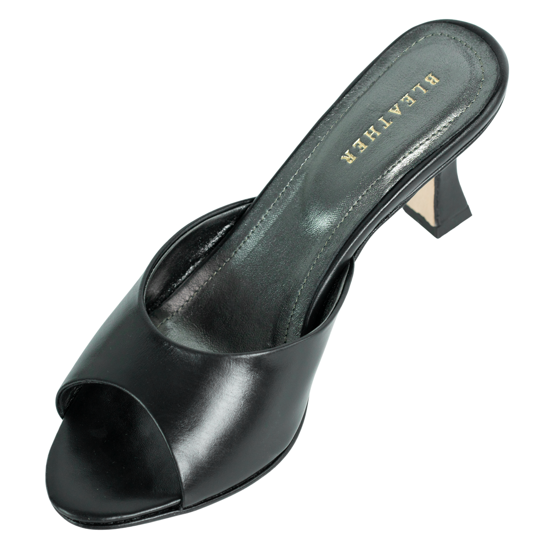 Olga : Sandales Femme - Cuir Noir