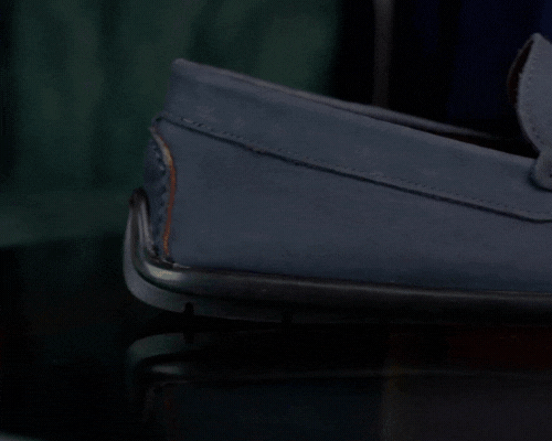 Brighton : Mocassin Homme - Nubuck Bleu Pétrole